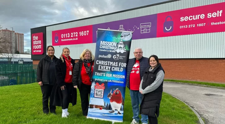 MissionChristmas volunteers outside The store Room Leeds which is acting as Mission HQ for the charity this year.