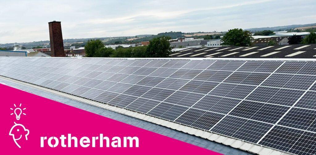 Rotherham's roof with solar panels on