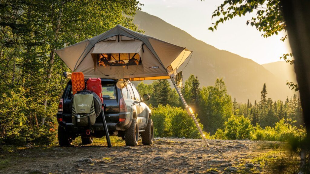 4x4 with tent for camping